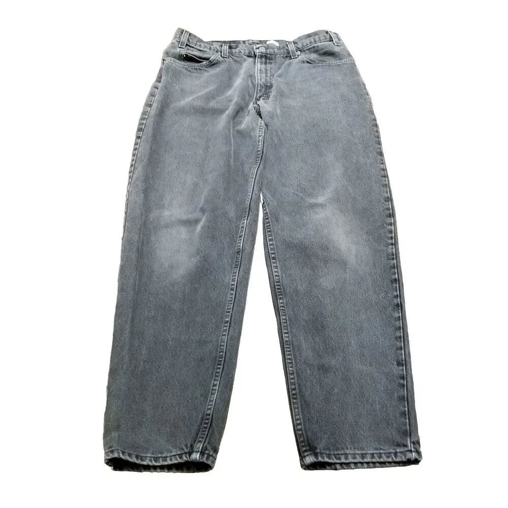 Levi's 560 Orange Tab Jeans Men's Size 34x32 Gray Denim 1993 USA Made (35x30.5)